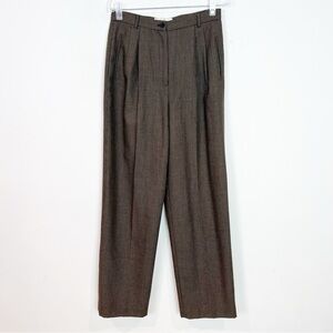 FIRST ISSUE BROWN BLACK HERRINGBONE STRAIGHT DRESS PANTS WOMENS SZ 10